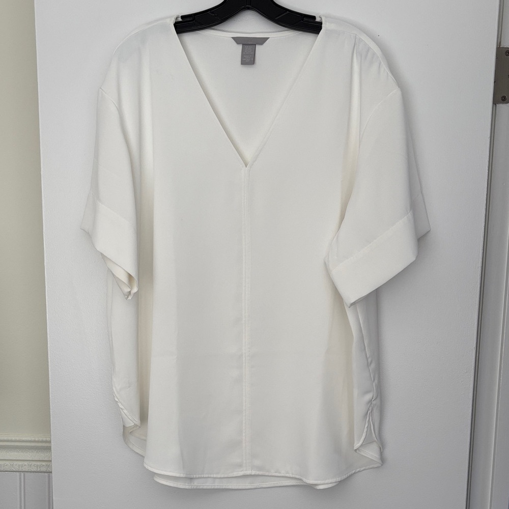 H&M Off White V-Neck Women's Blouse XXL Never Worn